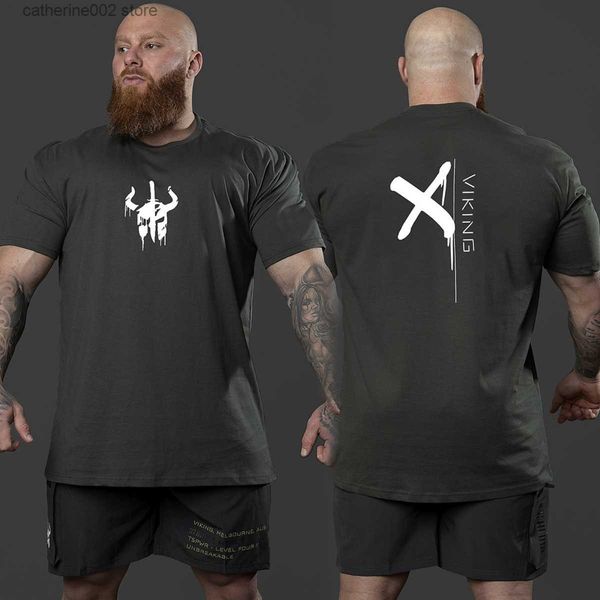 Erkek Tişörtleri Yeni Trend Erkekler Günlük Kısa Kollu Top Kas Fitness T-Shirt Gevşek Nefes Alabilir Açık Hogging T-Shirt Pamuk Giyim T230601