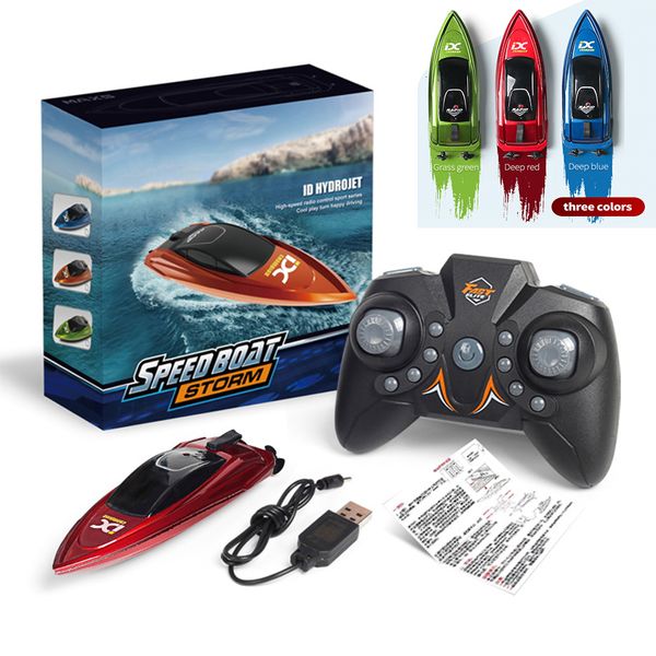 Barcos eléctricos / RC 2.4G Mini Barco RC 10 km / h Barco de alta velocidad Radio Control remoto Barco Motor dual Carreras eléctricas Lancha rápida Piscina de agua de verano Juguete 230601