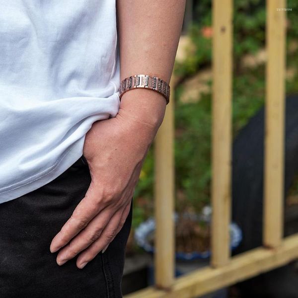 Link Armbänder Ikuinen Kupfer Magnetisches Armband Für Männer Kreuz Gesundheit Energie Mann Armband Therapeutischer Weihnachtsschmuck