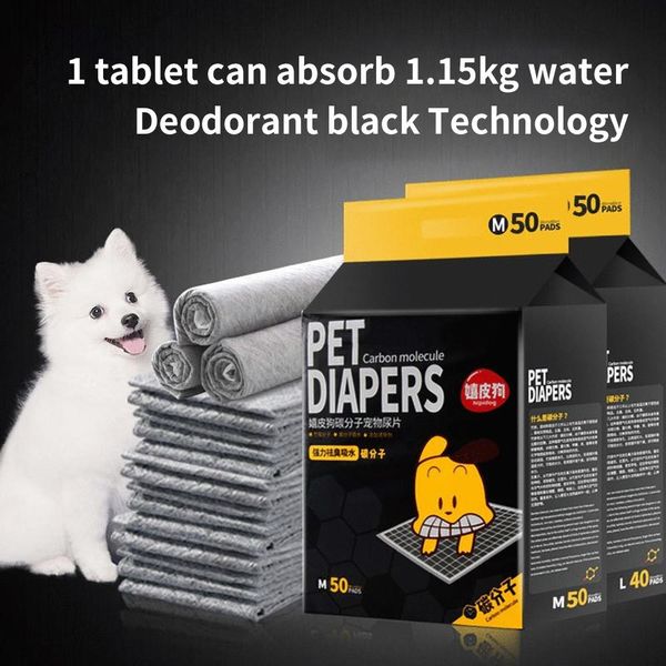 Fraldas Molécula de Carbono Super Absorvente Pet Fralda Treinamento Pee Pads Descartável Saudável Fralda Mat para Gato Cão Desodorante Pet Suprimentos