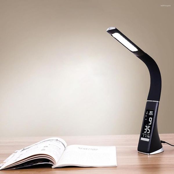 Tischlampen, LED-Lampe, Helligkeit, verstellbar, Touch-Steuerung, Augenschutz, digitales Design, Lesewecker, Heimbedarf