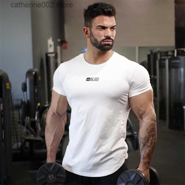 Erkek Tişörtleri 2019 Yeni Erkekler Sıkı T-Shirt Pamuk Giyim Spor Salonu Mens Fitness Yaz Topları Sıkıştırma Pamuk Siyah Camiseta Maskulina Giysileri Kırmızı T230601