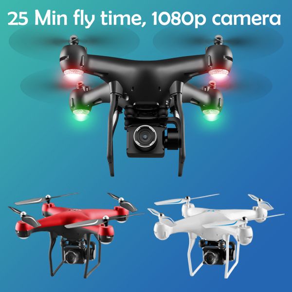 Drone RC profissional com câmera HD 1080P ajustável 200m de distância Helicóptero RC Wifi FPV 25min Tempo de vôo Quadcopter