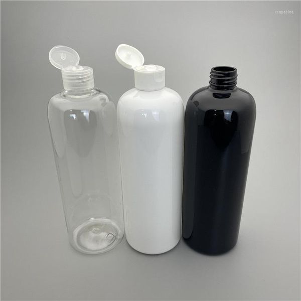 Bottiglie di stoccaggio 500ML X 15 Cosmetici ricaricabili in plastica per imballaggi da viaggio Bottiglia con tappo a scatto in PET 500CC Contenitore per lozione per shampoo di grandi dimensioni