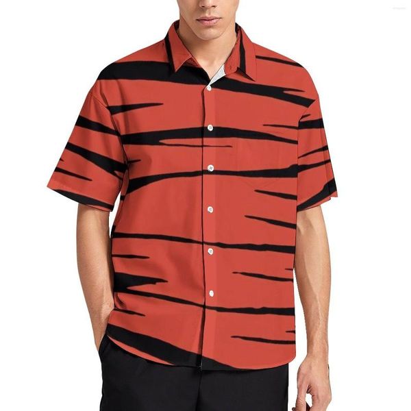 Camicie casual da uomo Jojos Bizzare Adventures Camicia da spiaggia Guido Mista Modello tigre Hawaii Camicette Harajuku Abiti personalizzati a maniche corte