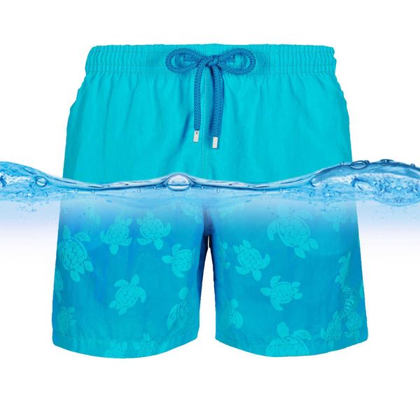 Fabbricazione Custom Design Summer Magic Encounter Pantaloncini con motivo cambia colore dell'acqua Swim Short Beach Costumi da bagno Pantaloncini per uomo VCW