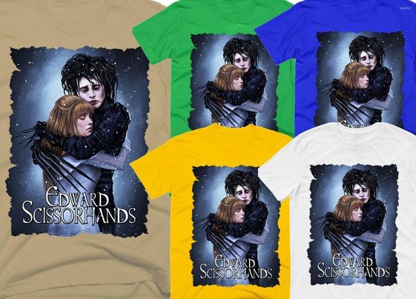 Erkek Tişörtleri Edward Scissorhands Film Pamuk T-Shirt T-Shirt Yaz tarzı moda yağma erkekler