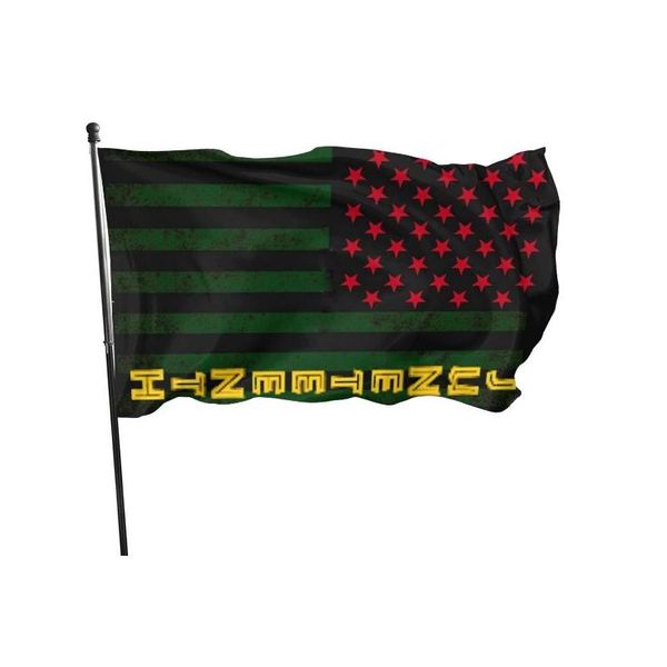 Banner Flags Juneteenth American Home Outdoor Banners 3X5Ft 100D Polyester New Design Fast Vivid Color With Two Bronze Grommets Drop Dh6Cz