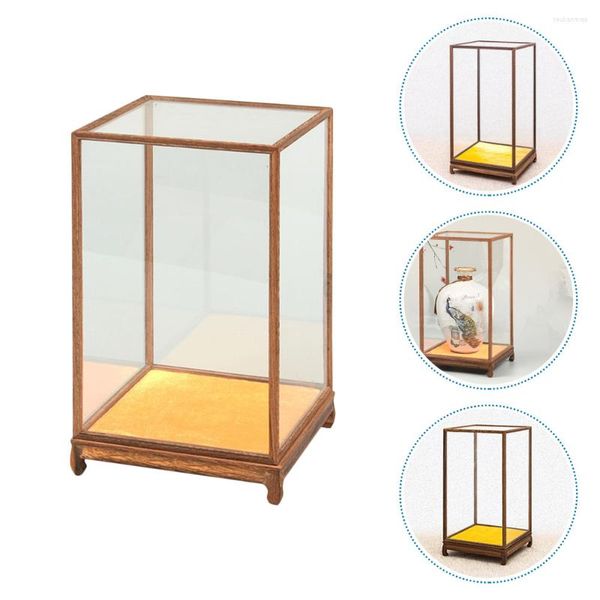 Embalagem de presente Caixa de cubo de bancada Brinquedos de mesa Suporte de mesa transparente Suporte de exibição Figuras Estojo de acrílico Estátua de vidro