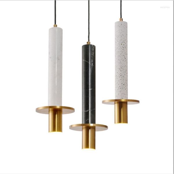 Candeeiros pendentes Candeeiro de mármore natural nórdico Norte da Europa Moderno Design minimalista Casa Sala de jantar Luz de cabeceira Luxo Suspensão