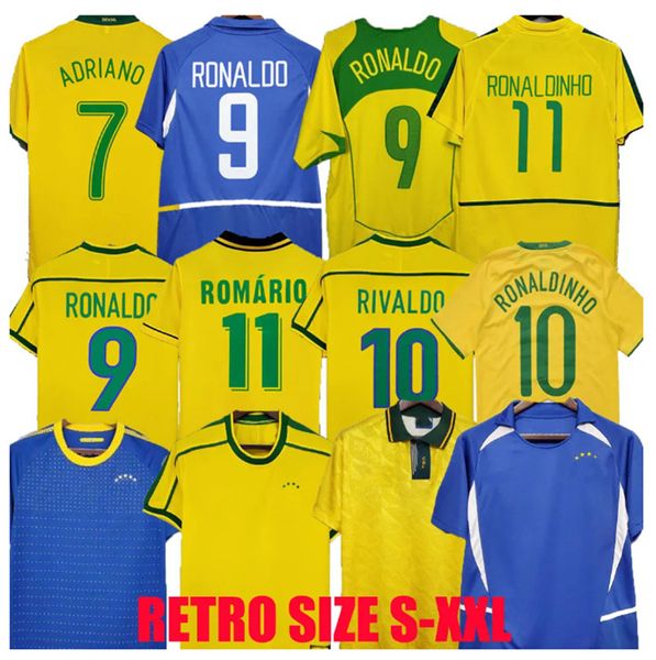 Brasil Retro Soccer Jerseys Ronaldo 57 85 88 91 93 94 98 00 02 04 06 Роналдиньо Кака Р. Карлос Камиса де Футебол Бразильс Футбольная рубашка Rivaldo Классическая винтажная джерси 999