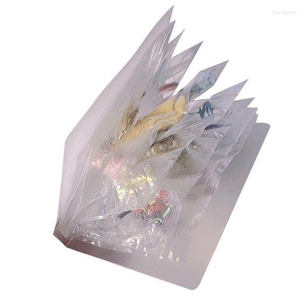 Pochettes à bijoux sac d'emballage avec livre de stockage sacs zippés en PVC auto-scellants boucles d'oreilles transparentes épaissies