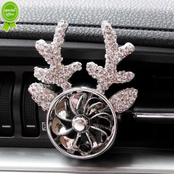 Neue Kreative Cartoon Strass Deer Horn Auto Lufterfrischer Outlet Vent Clip Diamant Auto Parfüm Solide Diffusor Auto Zubehör