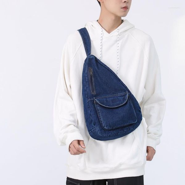 Abendtaschen Denim Brusttasche Canvas Damentasche Jeans Eco Korean Messenger Y2K Shopper Schulter Kreuz Vielseitig Sling Reisen