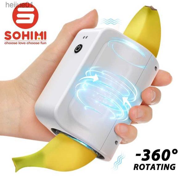 Sohimi Masturbadores Masculinos Automáticos IPX6 À Prova D' Água Blowjob Brinquedos TPE Pocket Pussy for Male Stroker Open-Ended Penis Vibrator L230518