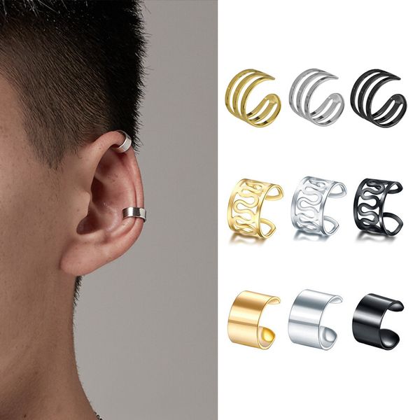 Orecchino da uomo coreano moda orecchini a clip in acciaio al titanio per uomo clip a orecchio singolo senza fori per le orecchie gioielli in acciaio inossidabile
