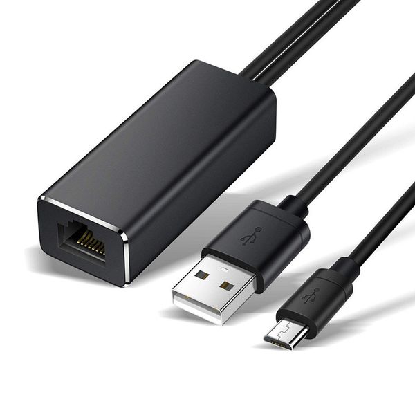 3,3 Fuß Micro USB 2.0 auf RJ45 Ethernet-Kabeladapter 10/100 Mbit/s Netzwerkkarte für Fire TV Stick Google Home Mini/Chromecast Ultra