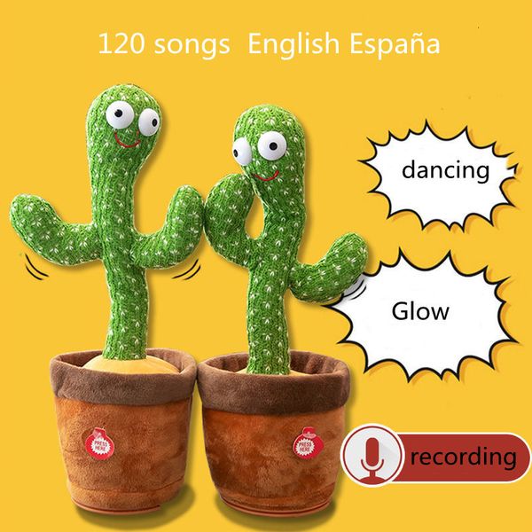 Oggetti decorativi Figurine Bel giocattolo parlante Dancing Cactus Doll Parla Parla Registra suoni Ripeti Kawaii Giocattoli Bambini Bambini Educazione Regalo 230531