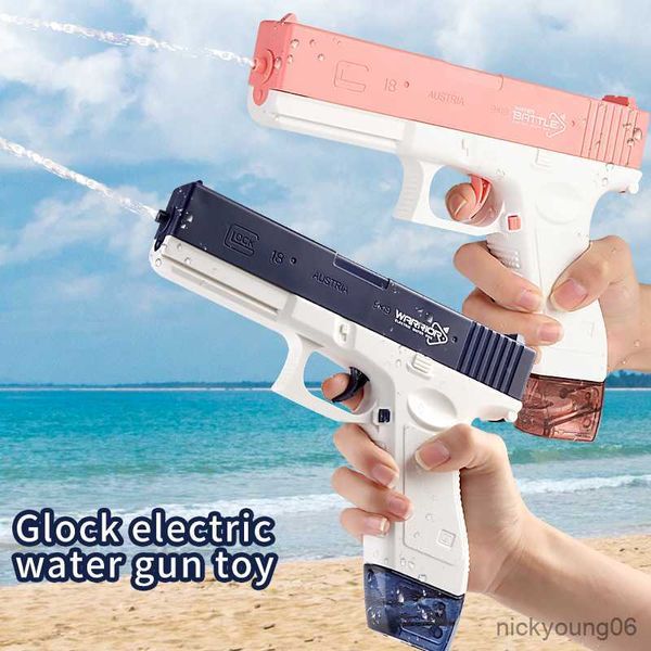 Sand Play Water Fun Pistola ad acqua elettrica per bambini giocattoli piscina spruzzi ragazzi e ragazze estate parco spiaggia forniture all'aperto con cavo di ricarica li