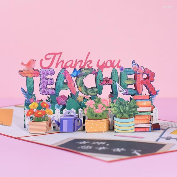 Cartões comemorativos 2023 cartão tridimensional criativo 3D bênção do dia das mães para professores Cravo feito à mão