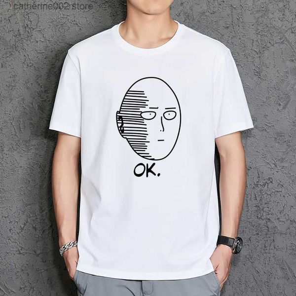 T-shirt da uomo One Punch Man Saitama T Shirt Uomo OK T-shirt anime giapponese T-shirt Cartoon 2023 Top estivo T-shirt divertente manica corta in cotone T230601