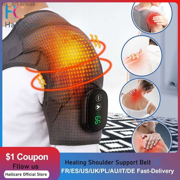 Riscaldamento elettrico Spalla Massaggiatore Brace Joint Vibration Artrite Pain Relief LED Smart Controller Cintura di supporto regolabile L230523