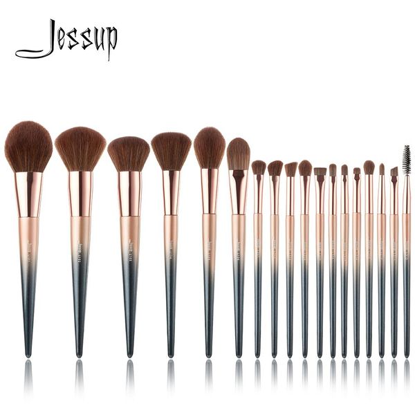 Pinsel Jessup Pinsel 18-teiliges Make-up-Pinsel-Set für Puder, Foundation, Präzisions-Rouge, abgewinkelter Konturenstift, Lidschatten, Eyeliner und Augenbrauen