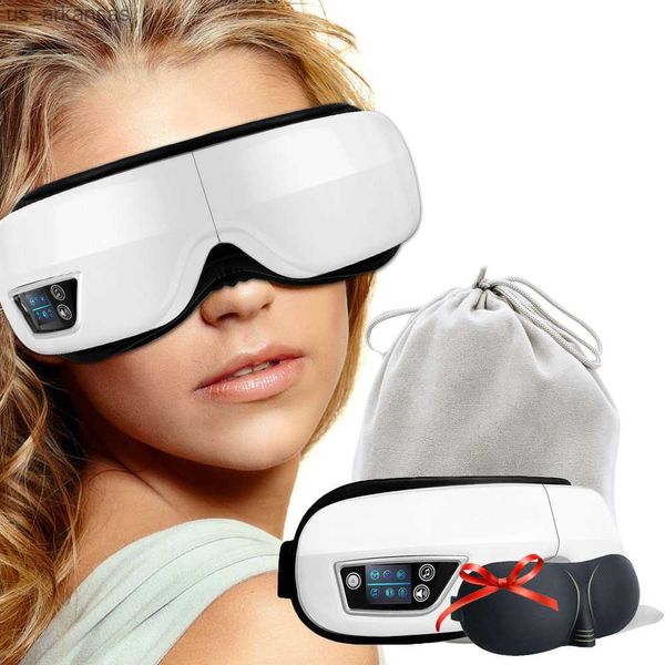 Electric Heat Eye Massager 6D Hot Compress Eye Vibration Massages Smart Eye Care Instrument Bluetooth Rechargable L230523