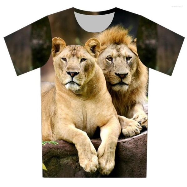 Camiseta feminina adorável animal leão tigre design de marca engraçado camiseta impressa em 3d camiseta feminina masculina moda meninos meninas jovens hip hop camisetas