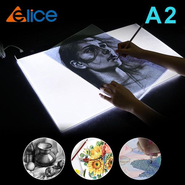 Comprimidos a2 desenho tablet led gráficos digitais luz almofada caixa pintura painel de rastreamento pintura diamante acessórios copyboard tipo c potência