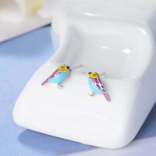 Brincos Stud Little Bird Para Mulheres Personalidade Criativa Animais Bonitos Moda Jóias Chinesas Atacado Presente Feminino