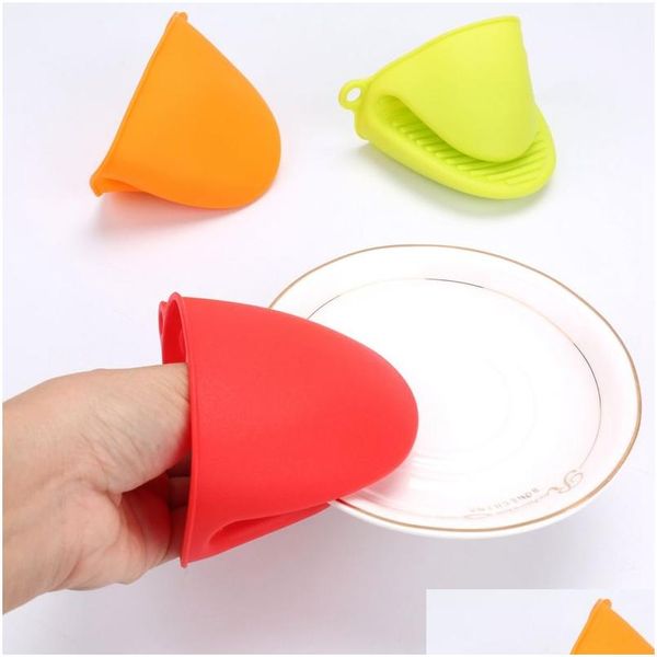 Ofenhandschuhe Küche Sile Hitzebeständiger Handschuh Clip Insation Non Stick Antislip Topflappen Kochen Backwerkzeug DBC Drop Lieferung nach Hause Dhwuv