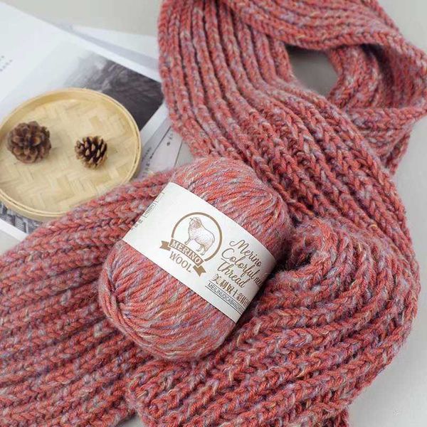 Fio 100 gramas/fio de lã bola usado para tricô blusas lenços cobertores fio de crochê DIY processo arco-íris de pelúcia colorido macio frete grátis P230601