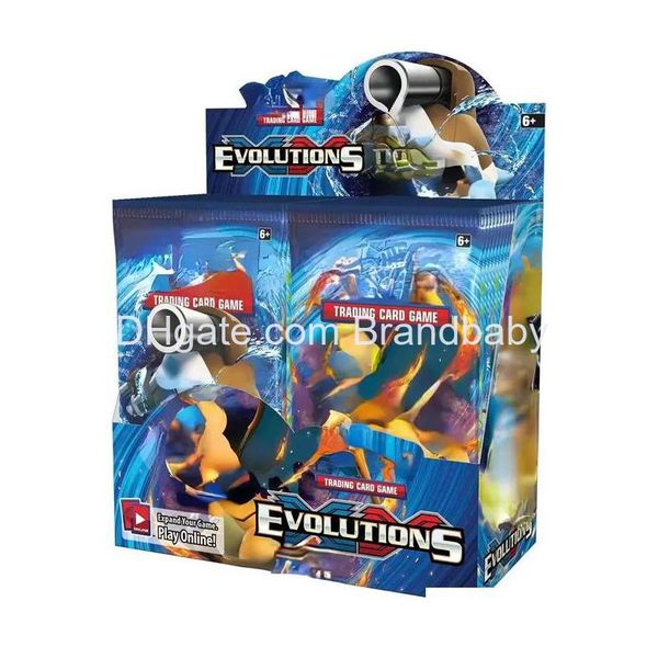 Card Games 324 PCS Cards TCG XY Evolutions Booster Display Box 36 Packs Game Kids Collection Toys Gift Paper Dist