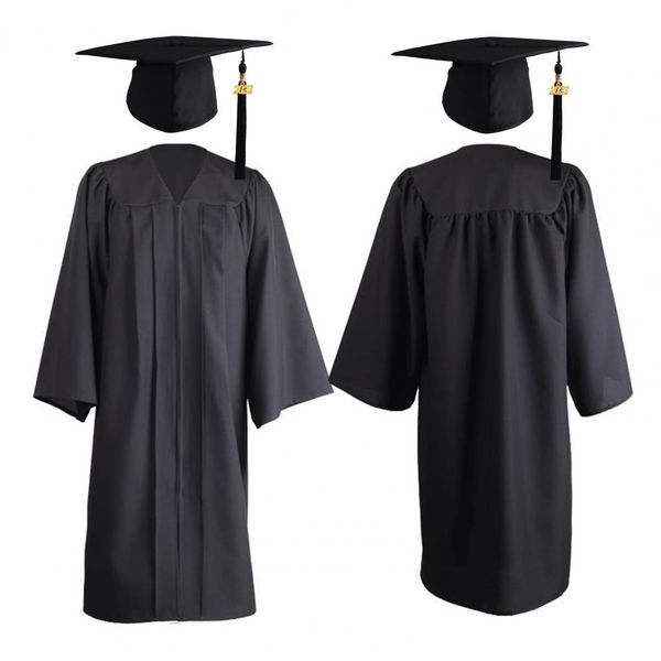Set di abbigliamento 1 Set Abito da laurea universale Cappello da laurea comodo Cardigan Cerimonia di laurea Abito accademico Cappello a cilindro Pografia 230601