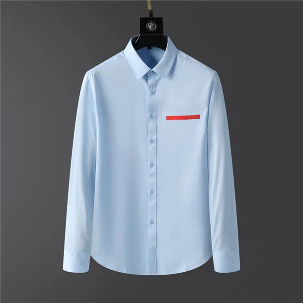 Uomo Designer Camicie casual da uomo Camicie da lavoro classiche moda maniche lunghe Polo top camicia da cocktail marchio di lusso che dimagrisce l'abbigliamento più alla moda S-4XL