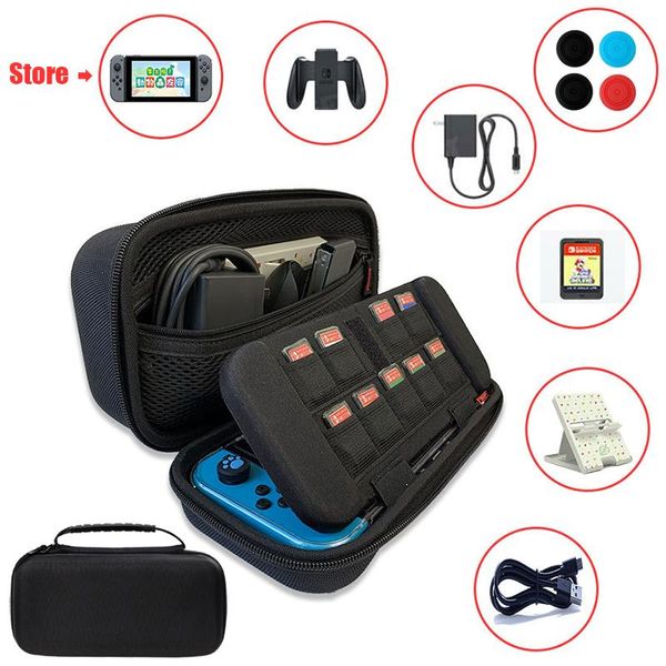Сумки, большой черный чехол для переноски Nintendo Switch, защитный чехол, сумка для хранения переключателя OLED, дорожная портативная сумка, аксессуар