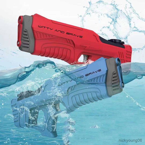 Sabbia gioca ad acqua divertente tecnologia spaziale pistola acqua elettrica completamente automatica a fuoco continuo a getto di grande capacità di lanciatore spiaggia per bambini