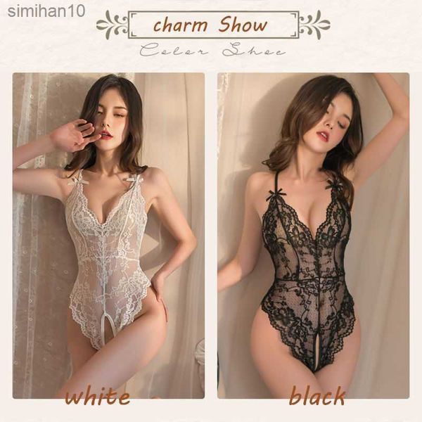 Lingerie Feminina Sexy Renda Transparente Sem Costas Cueca Pornográfica Body Sexy com Virilha Aberta Lingerie Erótica Bodysuits Sex Body Hot L230518