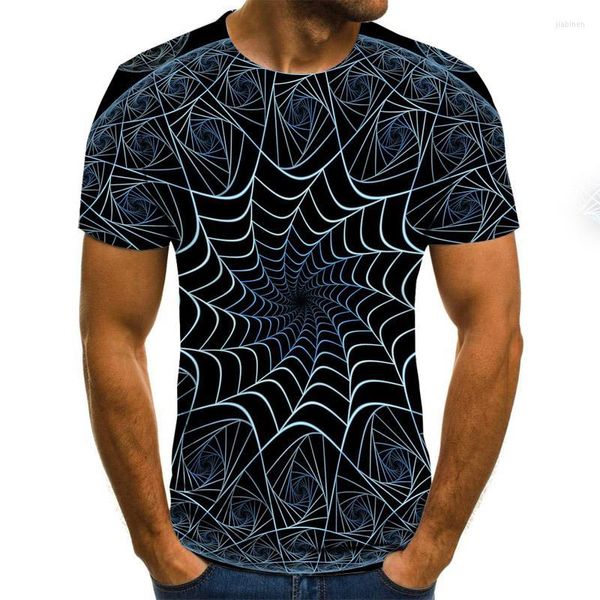 T-shirt da uomo 2023 T-shirt da uomo estiva 3D T-shirt con stampa geometrica T-shirt nera da donna T-shirt manica corta sottile 6XL