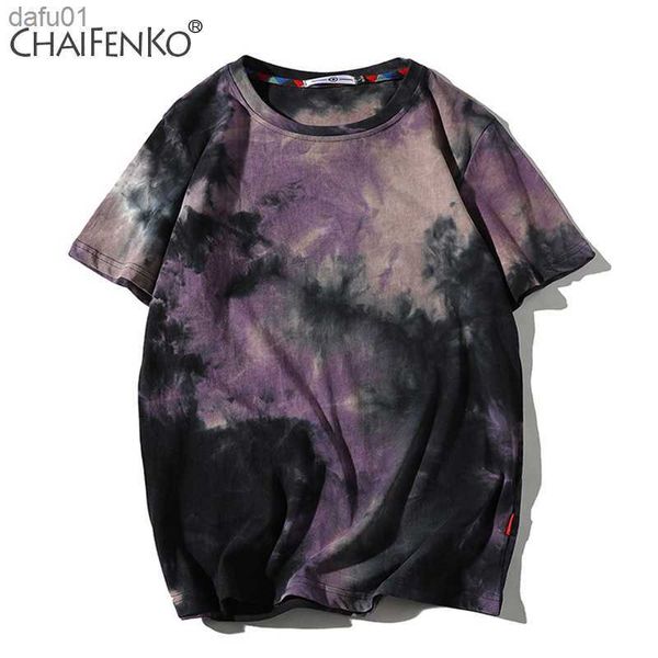 Men 2020 Summer New Hot Hip Hop Streetwear Fashion T-Shirts Tops Tees Men Casual Tie-Dye O-neck Brand Short Sleeve T-Shirts Men L230520