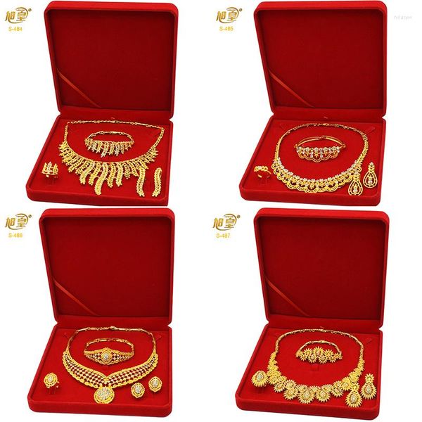 Серьги ожерелья устанавливают наборы ювелирных изделий из франции Золотой
