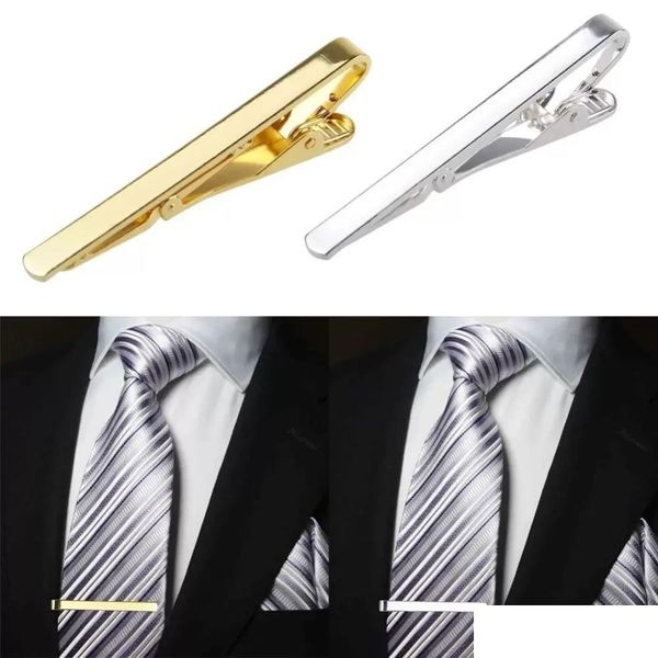Clipes de gravata simples ternos de negócios camisa gravata barra fechos Sier jóias de moda para homens Will e Sandy Drop Ship Delivery Abotoaduras Dhfow