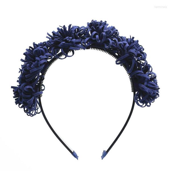 Haarschmuck Großhandel 2023 Winter STIL Mode Charmante Wildleder Blume Voller Kopf Stirnband Verschiedene Farben Mädchen Haarband