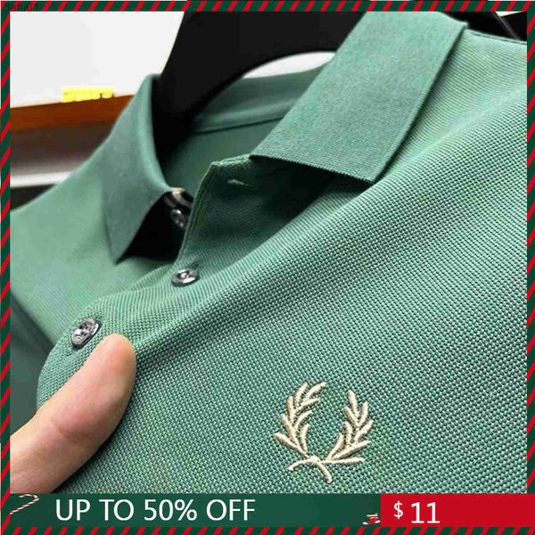 100% Baumwolle Herren Poloshirts mit Stickerei Revers Korea Mode Sommer Schöne Männer Kleidung Trend Lässige Hochwertige T-Shirts L230520