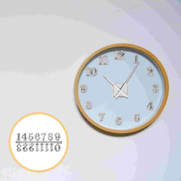 Wanduhren 5 Sets DIY Kits Uhr Nummernschild Dekoration Arabisch Quarz 12,8 x 5,2 cm goldene Kunststoffzahlen