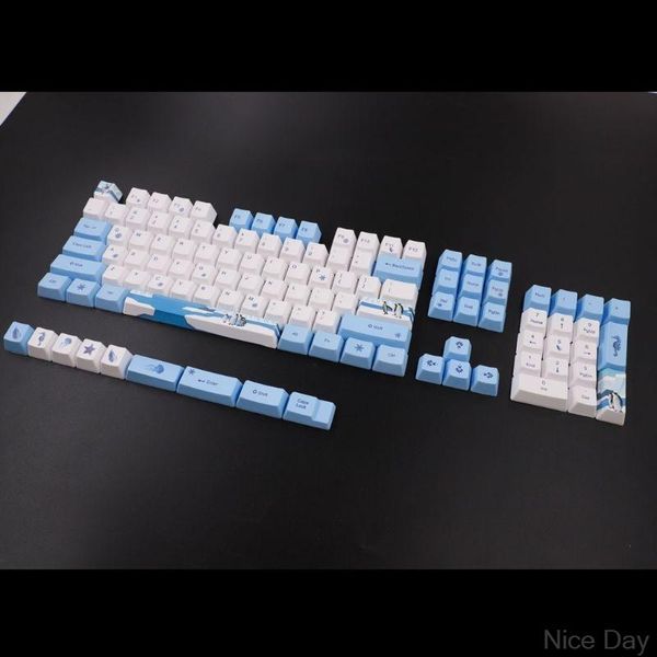 Combos 113 keys pinguim antártico oem pbt publuncimation teclado mecânico teclado