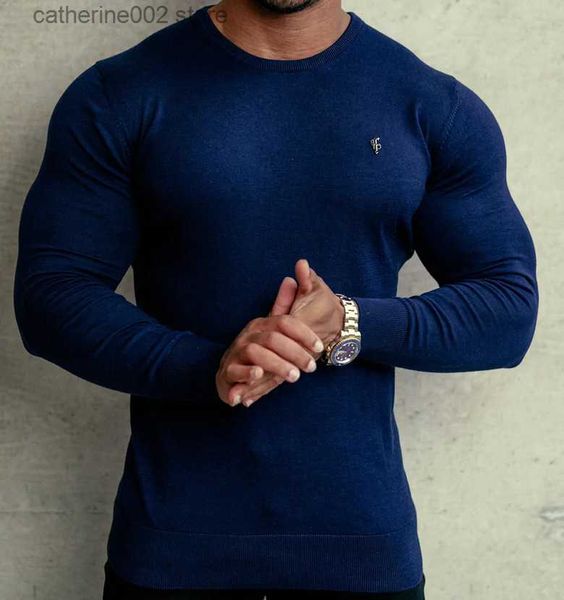 Herren T-Shirts 2022 Neue Marke Männer Langarm Tops Herbst Winter Gestrickte Stickerei Männer Wollpullover Überlegene Qualität Mann Mode Casual Tops T230601