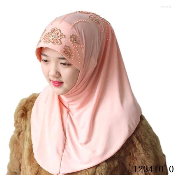 Cachecóis ChenKio Flor Pequena Feminino Muçulmano Feito à Mão Frisado Hijab Malásia Feminino Luxuoso Sudeste Asiático Envoltório de Cabeça para Mulheres