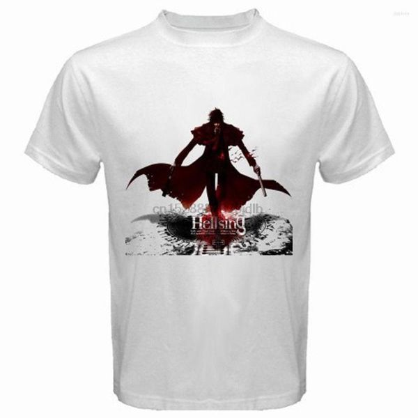 Erkek Tişörtleri Cehennem Alecard Anime Manga Vampir Erkekler Beyaz T-Shirt Boyut Karikatür Gömlek Unisex Moda Tshirt